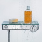 mitiguer thermostatique de douche avec tablette en verre
