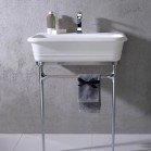 Lavabo rétro Porcelanosa sur piétement métal