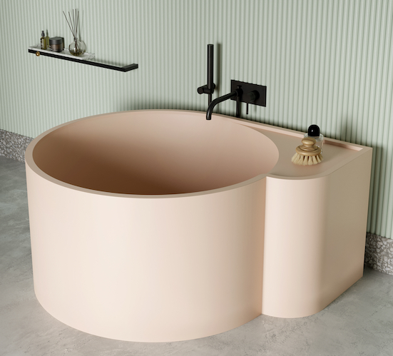 Baignoire ronde et haute rose pastel Nouveau de Ex-T