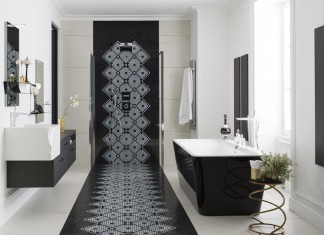Salle de bains : raffinement en noir et blanc