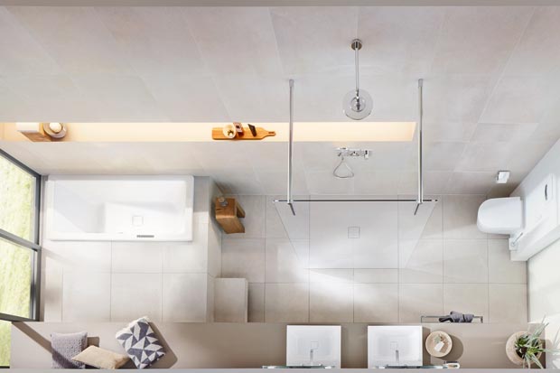 Une salle de bains qui regarde la nature