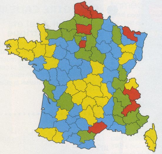carte de France de la dureté de l'eau