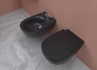 Bidet et WC noirs coordonnés