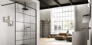 Paroi de douche atelier : frame Vismaravetro, en ambiance.