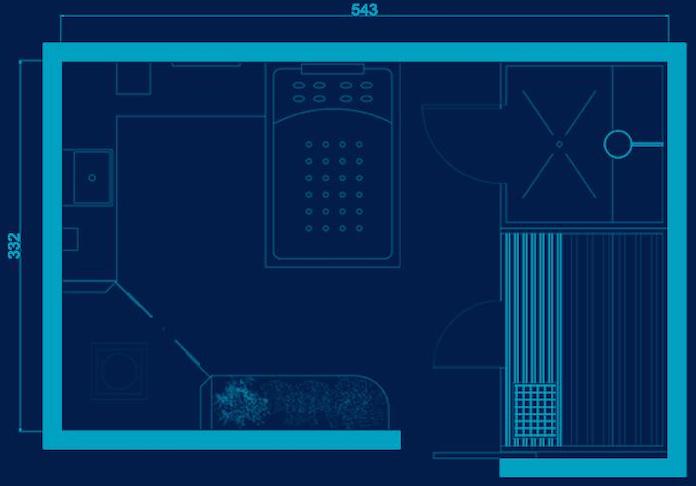 Aménager une grande salle de bain : plan de la solution Bien-Etre d'Envie de salle de bain