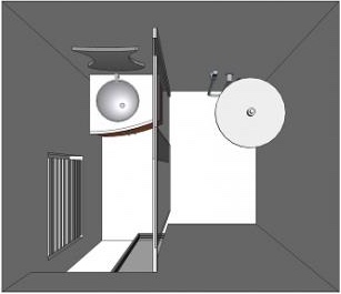 plan d'implantation d'une mini salle de bains