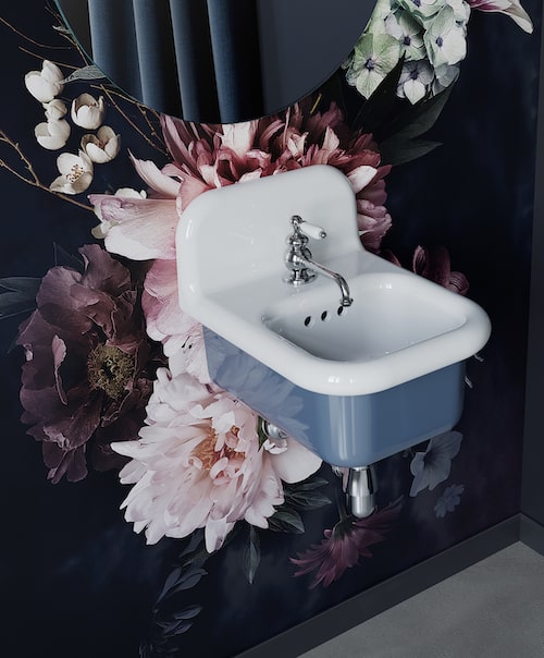 mini lavabo rétro Bleu Provence