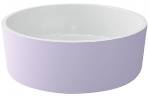 vasque à poser ronde blanche dedans violette dehors