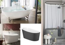 plusieurs petites baignoires ilot en ambiance