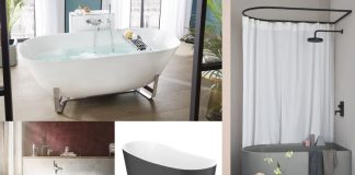 plusieurs petites baignoires ilot en ambiance