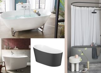 plusieurs petites baignoires ilot en ambiance