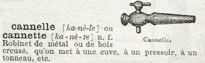 définition de cannelle, extrait d'un Larousse ancien