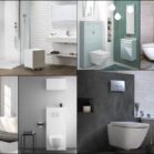 Plusieurs WC suspendus avec des habillages différents