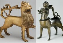Exemples d'aquamanile pour se rincer les mains au Moyen-age