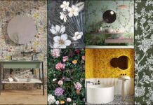 6 carrelages à motifs de fleurs