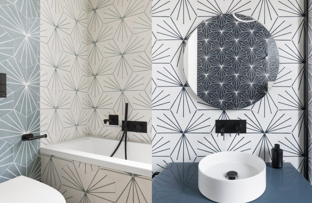 Salle de bains des carreaux de ciment graphiques Styles de Bain — free download