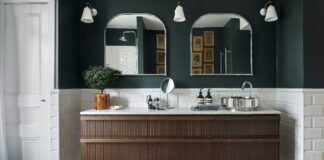 Meuble de salle de bains Hack de Ikea avec façades bois Superfront
