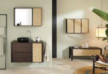 Meuble de salle de bain avec façade en rotin Max de Burgbad