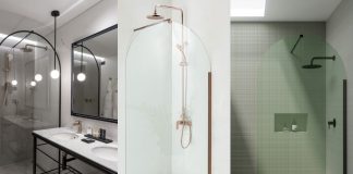 Trois parois de douche fixes en arche