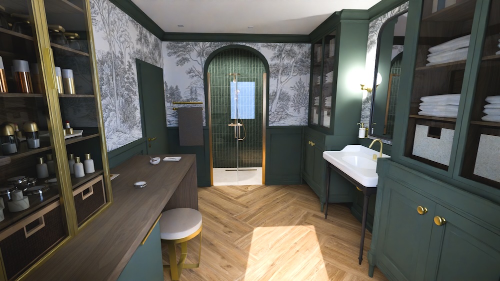 Salle de bains atelier de cosmétiques, projet premier prix, 3D Cup 2025