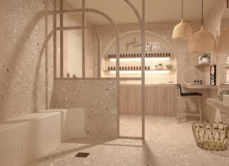 une salle de bains atelier de cosmétiques décorée comme un spa