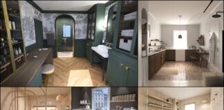 Cinq salle de bains intégrant un atelier de fabrication de cosmétiques